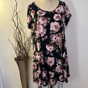Floral Black and Pink Dress